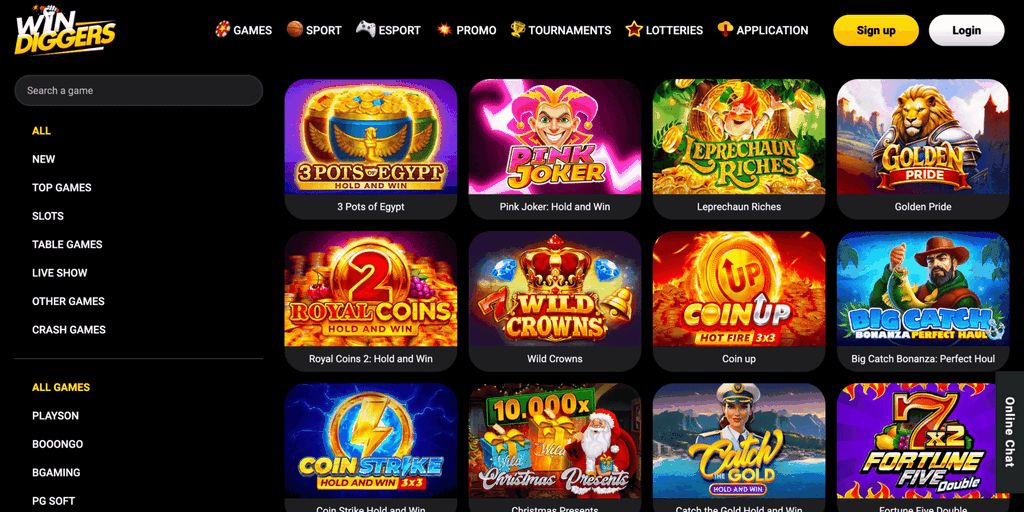 Win Diggers Online Casino Online Games